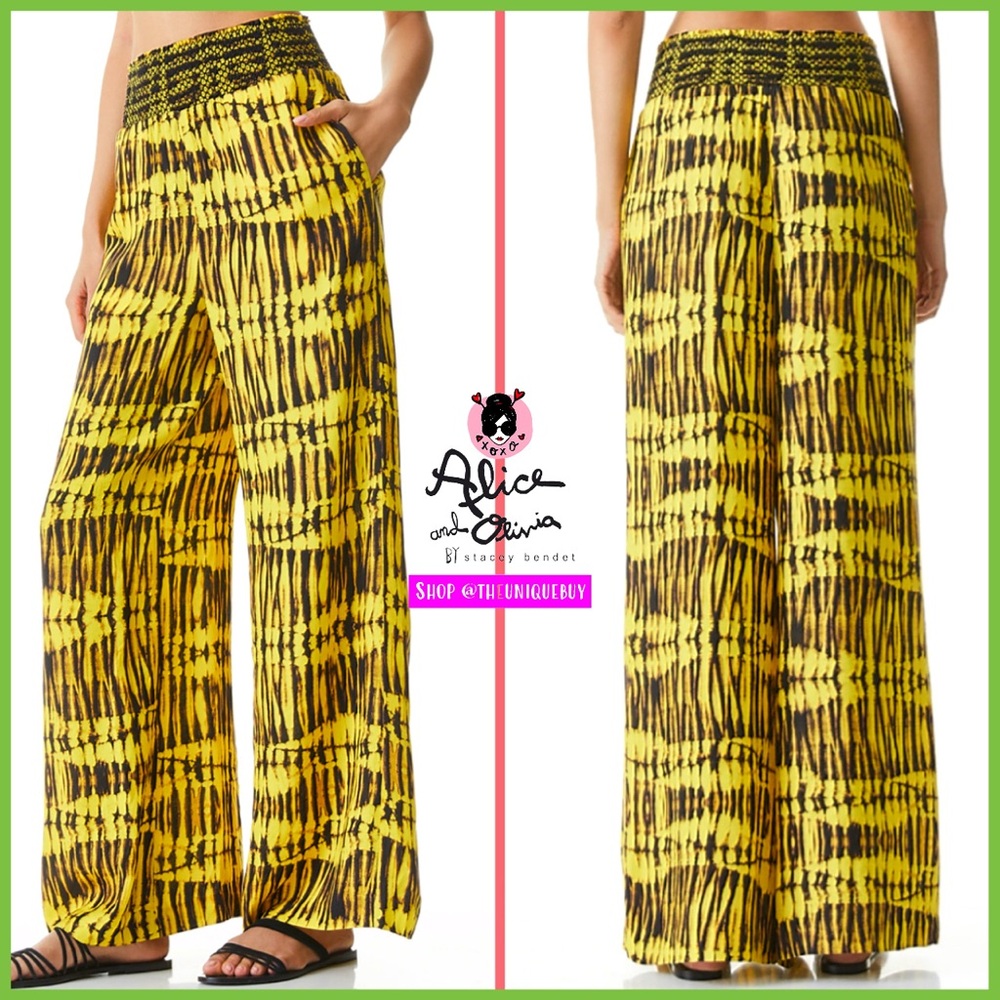 Alice + Olivia Russell High Waist Yellow Black Pant